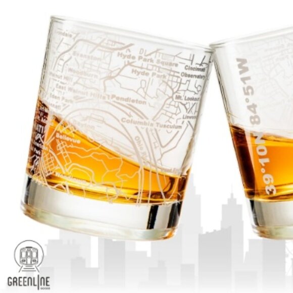 Whiskey Glasses - 10 Oz Tumbler Set for Cincinnati lovers - Picture 1 of 8